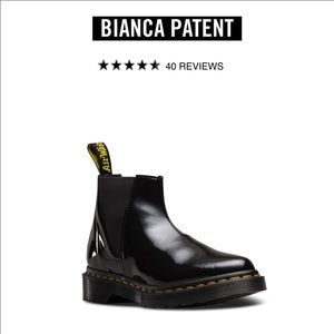 Black patent leather Dr Marten Bianca boots